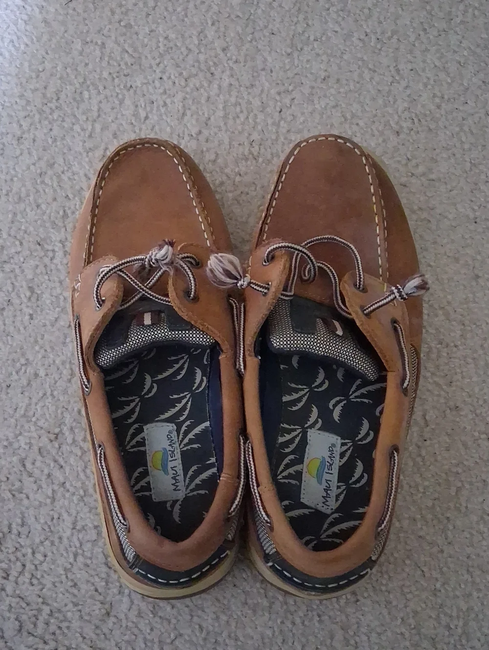 Maui Jim Brown Suede Moc Toe Slip-On Boat Shoes